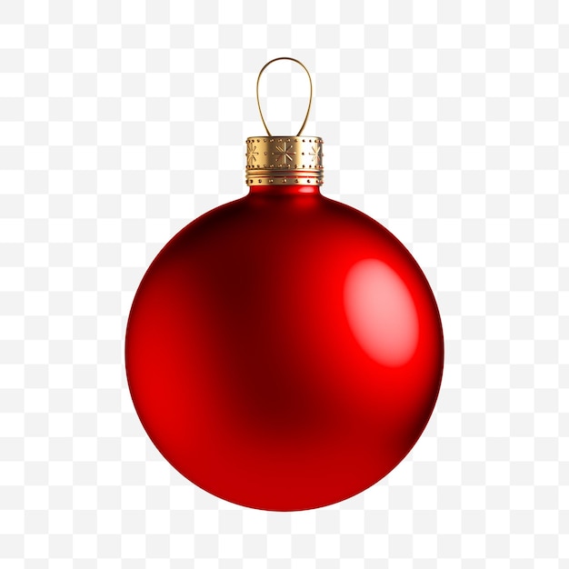 red matte christmas ball with golden element