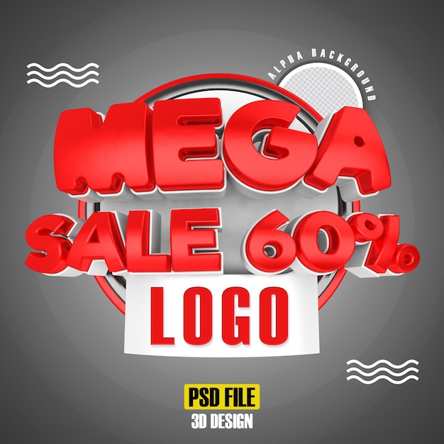 Red mega sale 60 3d rendering design