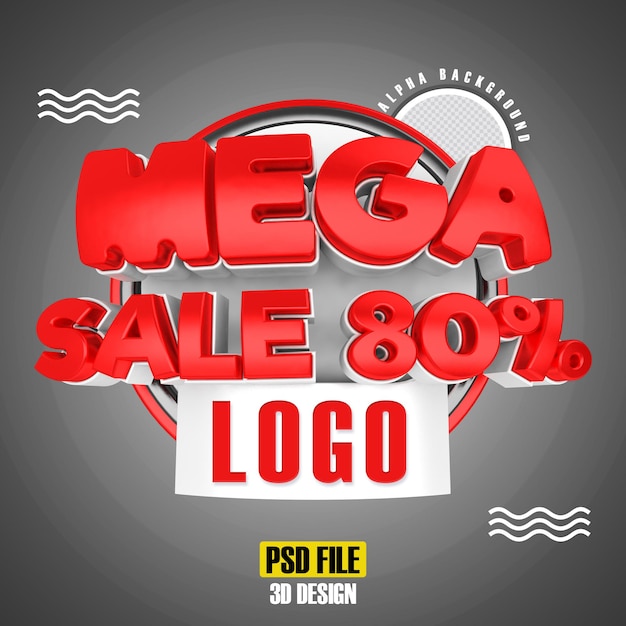 Red mega sale 80 3d rendering design