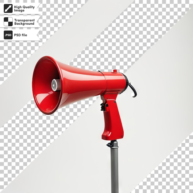 PSD a red megaphone with the words quot please quot on the bottom