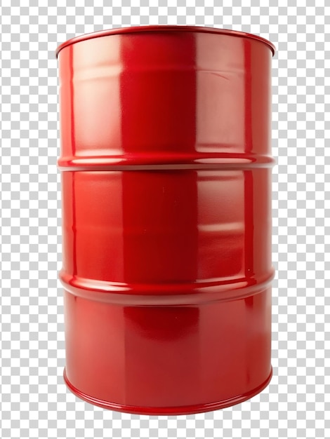 PSD red metal barrel isolated on transparent background