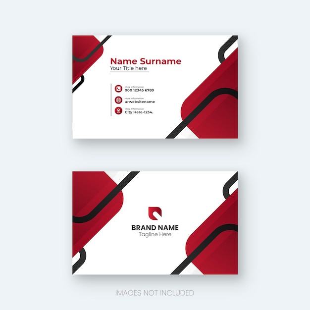 PSD red modern creative and clean business card design template design