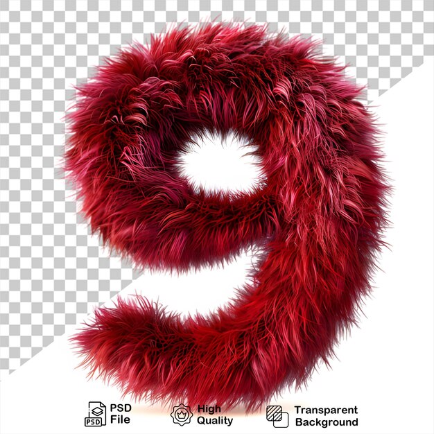 PSD red monster number 9 typography 3d number png file