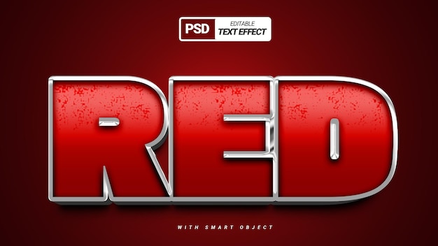 PSD design dell'effetto testo del modello 3d del logo del titolo del film rosso