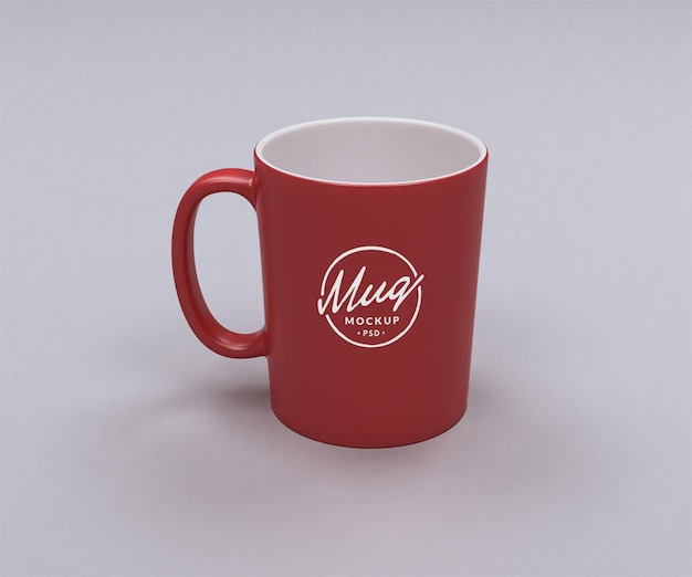 PSD mug mockup rosso