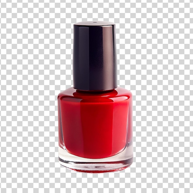 PSD vernice per unghie rossa isolata su uno sfondo trasparente bottiglia di vernice per unghia