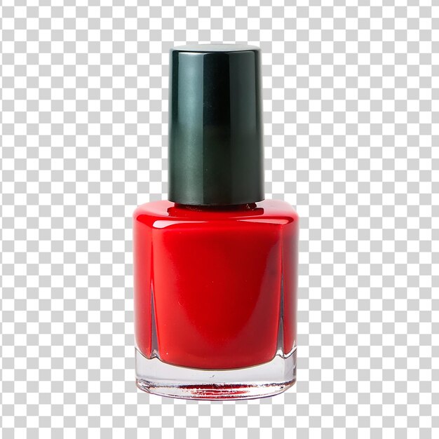 PSD red nail polish isolated on transparent background nail polish bottle