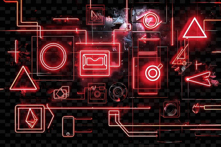 PSD a red neon sign that says quot the word quot on it