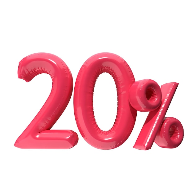 흰색 배경에 빨간색 숫자 20%