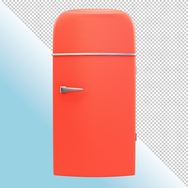 Красный холодильник в старом стиле изолирован на прозрачном фоне