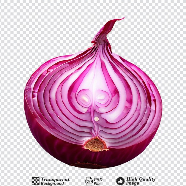 PSD red onion cut in half isolated on transparent background