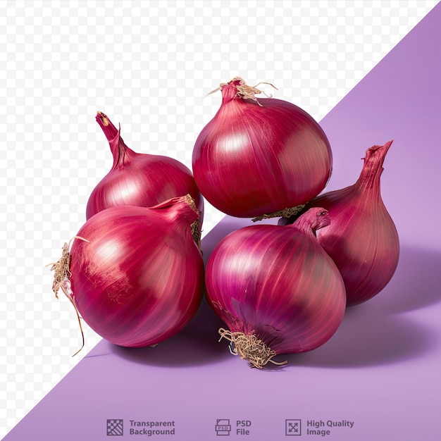 PSD red onions on transparent background