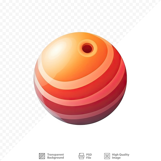 PSD a red and orange sphere with a yellow eye on it