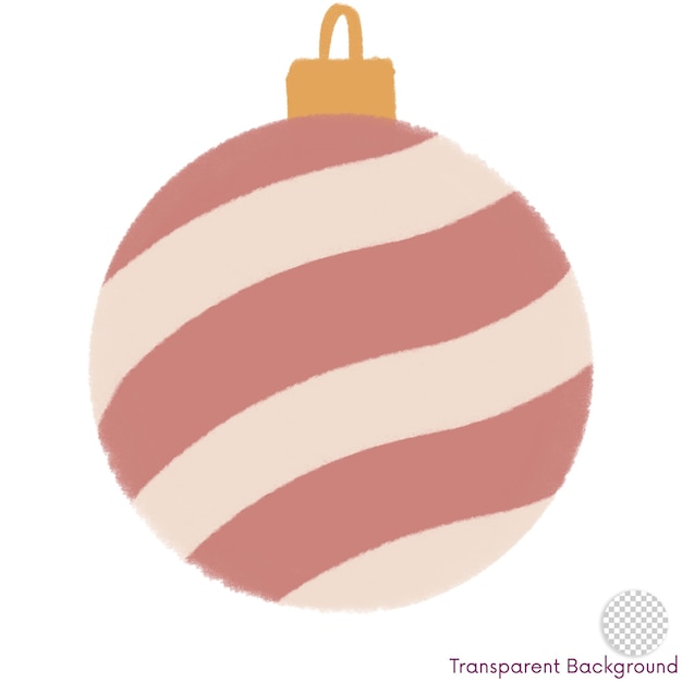 PSD red ornament striped christmas illustration