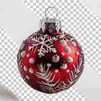 PSD a red ornament with snowflakes on it is shown