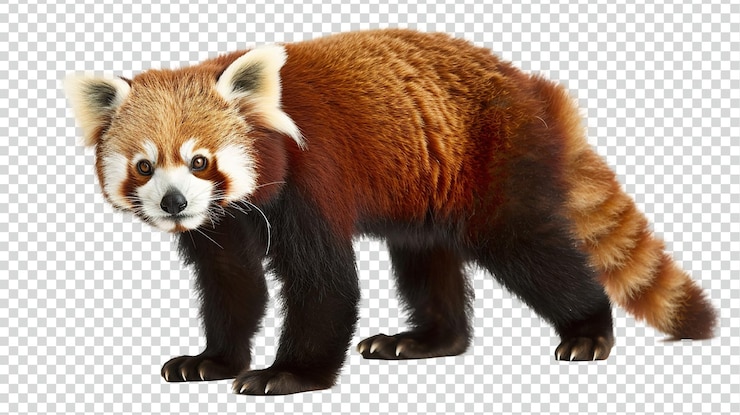 PSD red panda isolated on transparent background