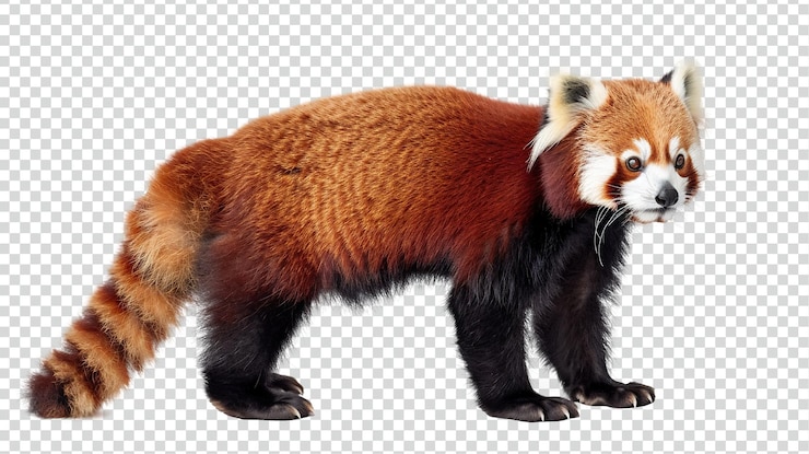 PSD red panda isolated on transparent background