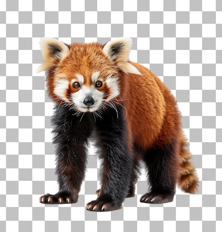 PSD red panda on a transparent background