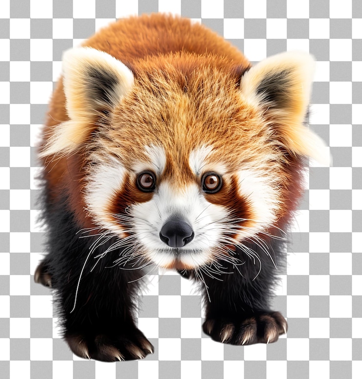 PSD red panda on a transparent background