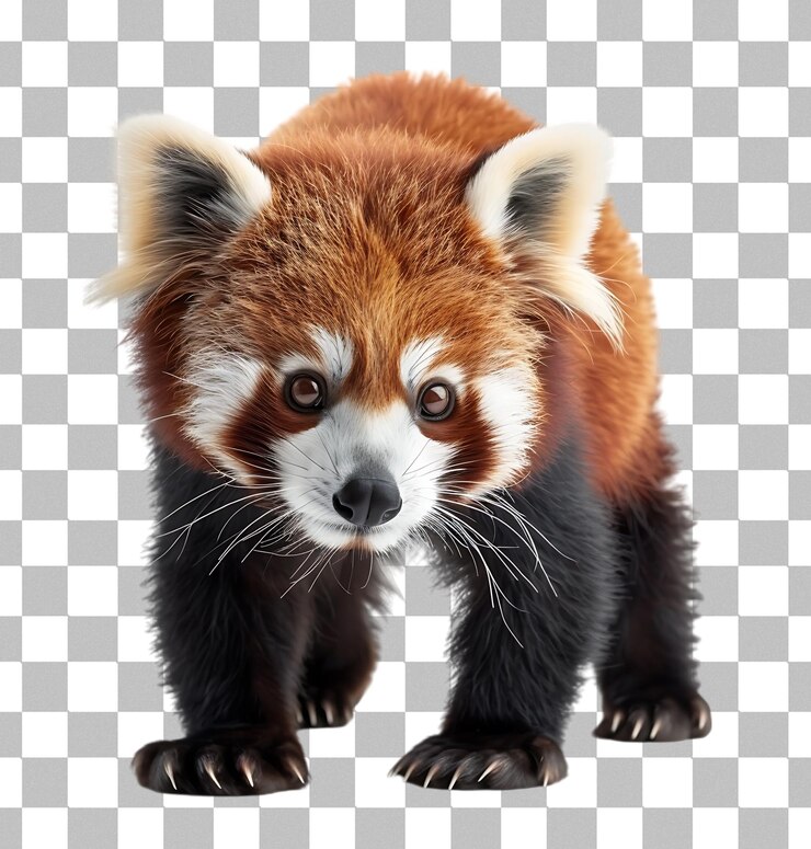 PSD red panda on a transparent background