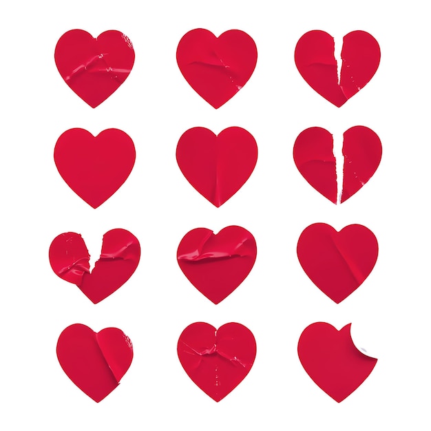 a red paper heart with a torn edge is shown with a red paper that says quot broken quot
