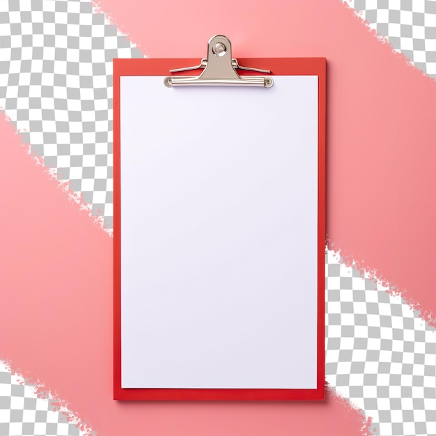 PSD red paper isolated on transparent background