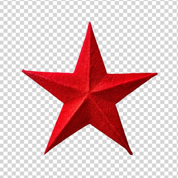 PSD Красная бумага в форме звезды, изолированная на прозрачном фоне