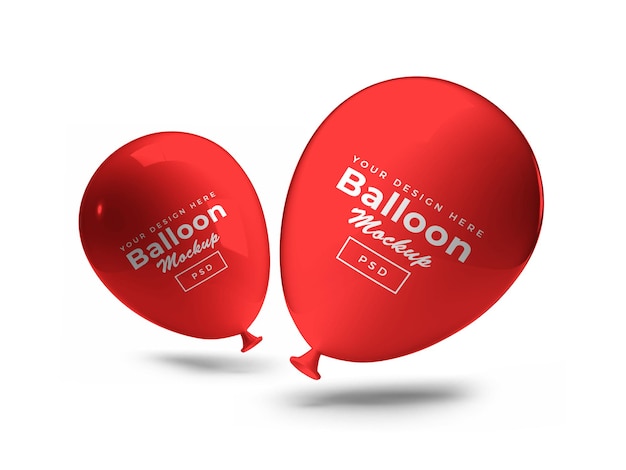 Mockup 3d di palloncino rosso partito