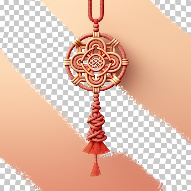 PSD a red pendant with a design on it