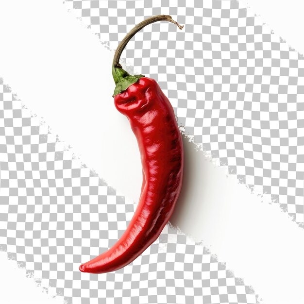 PSD a red pepper is hanging from a white background