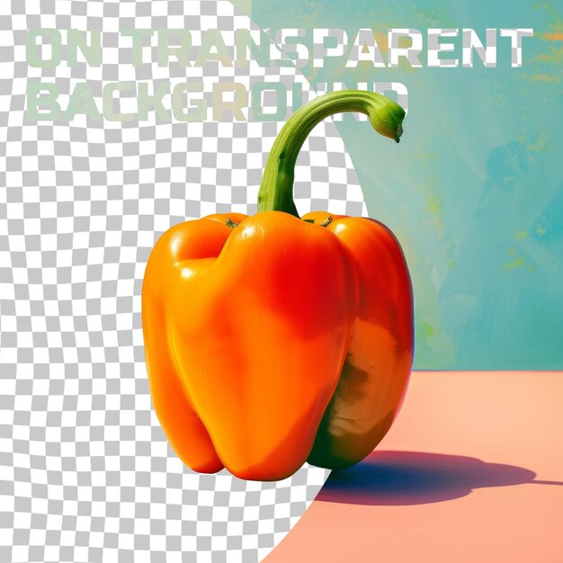 PSD a red pepper is on a table with a blue background