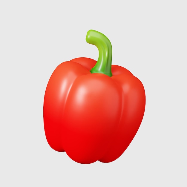 Red Pepper isolated 3d icon illustration