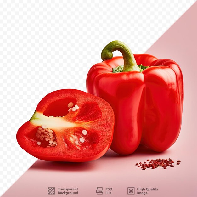 PSD red pepper slices on transparent background