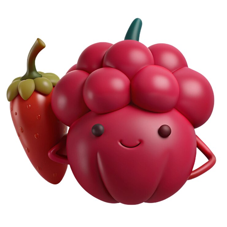 PSD a red pepper with a face on it is holding a pepper