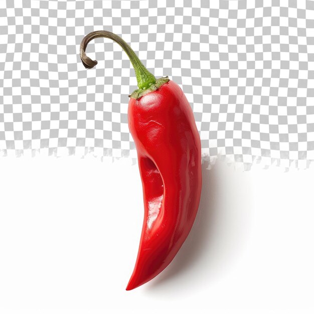 PSD a red pepper with a green stem on a white background