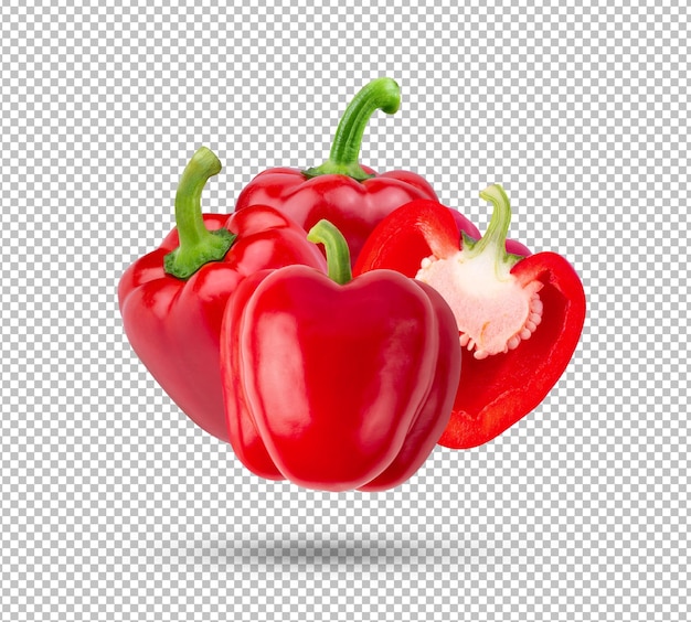 PSD red peppers isolated on alpha layer