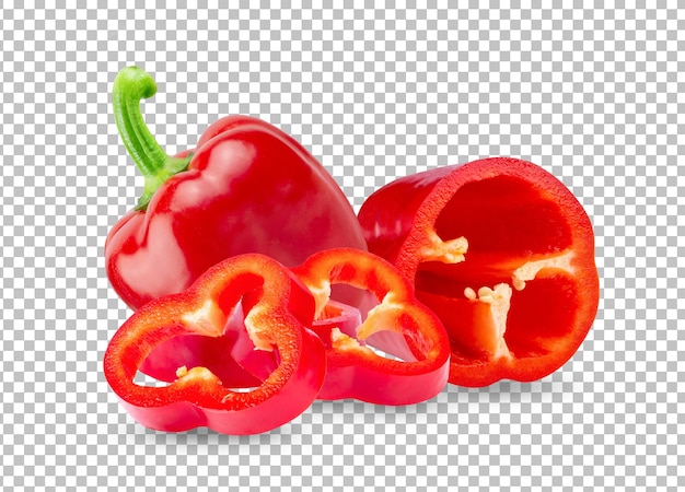 Red peppers isolated on alpha layer