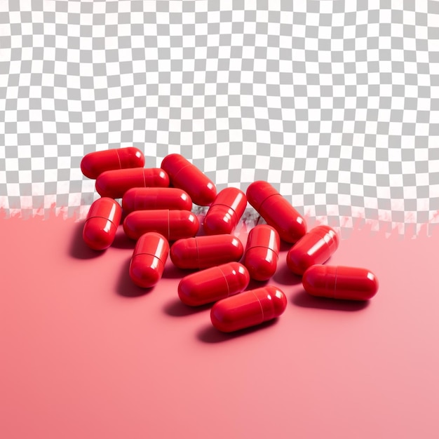 PSD a red pill that is on a red surface