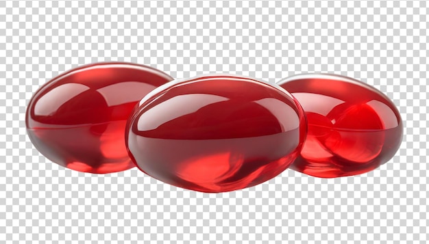 PSD red pills isolated on transparent background