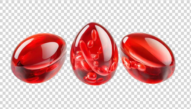 PSD red pills isolated on transparent background