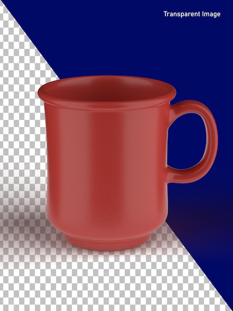 PSD red plastic 3d rendering