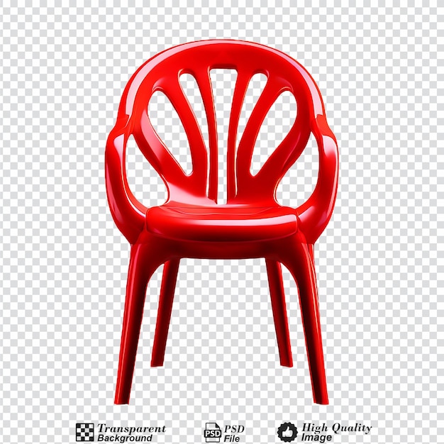 PSD red plastic chair isolated on transparent background