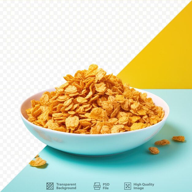 PSD red plate with cornflakes for breakfast