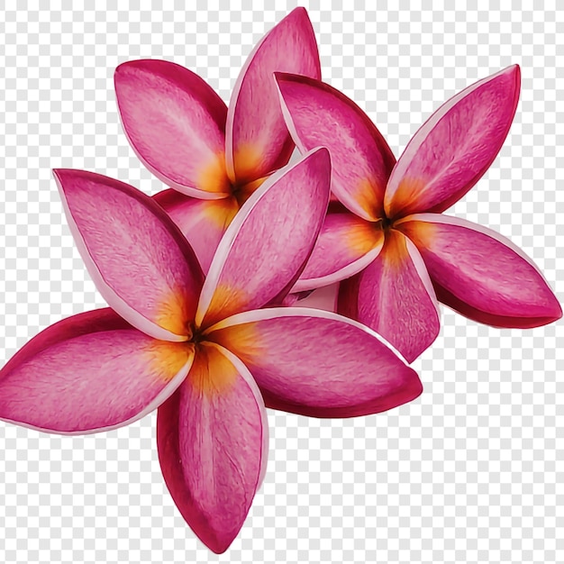 Red plumeria flower png isolated on transparent background premium psd