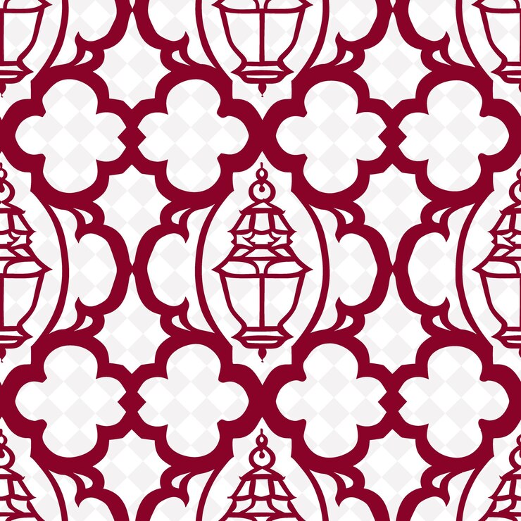 PSD a red and purple floral wallpaper with a lamp and a lamp