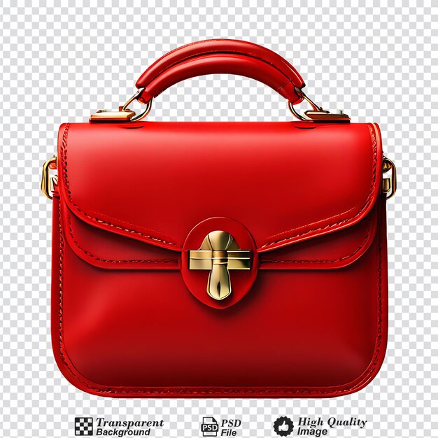 Red purse isolated on transparent background