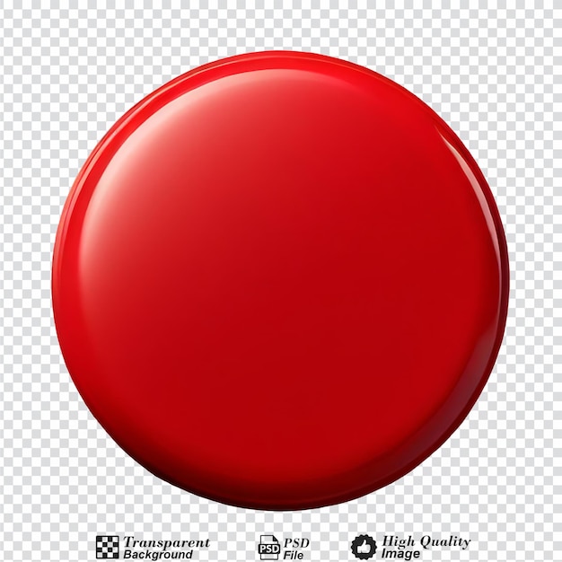 PSD red push button isolated on transparent background