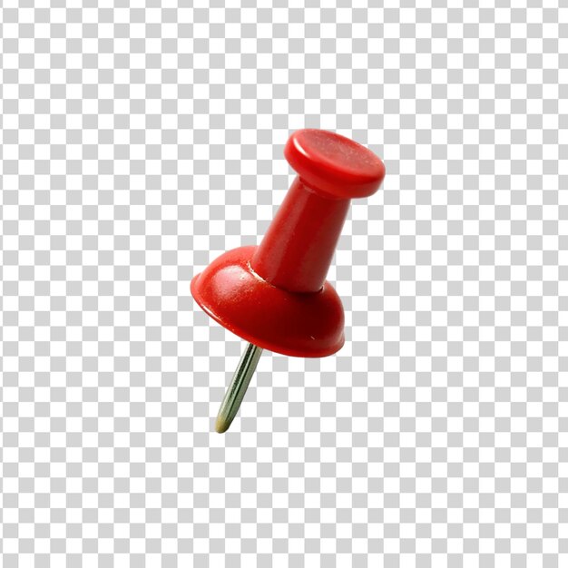 PSD red push pin isolated on transparent background