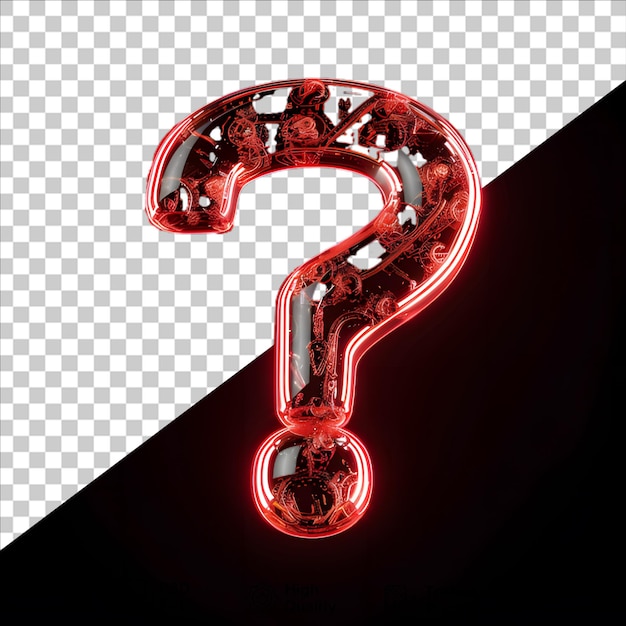 PSD red question mark icon that is on a transparent background with png file