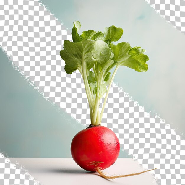 Red radish closeup on a transparent background